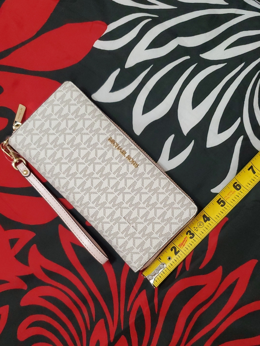 Michael Kors Jet Set Continental Powder Blush Pink Multi Wallet Wristlet - Picture 5 of 6